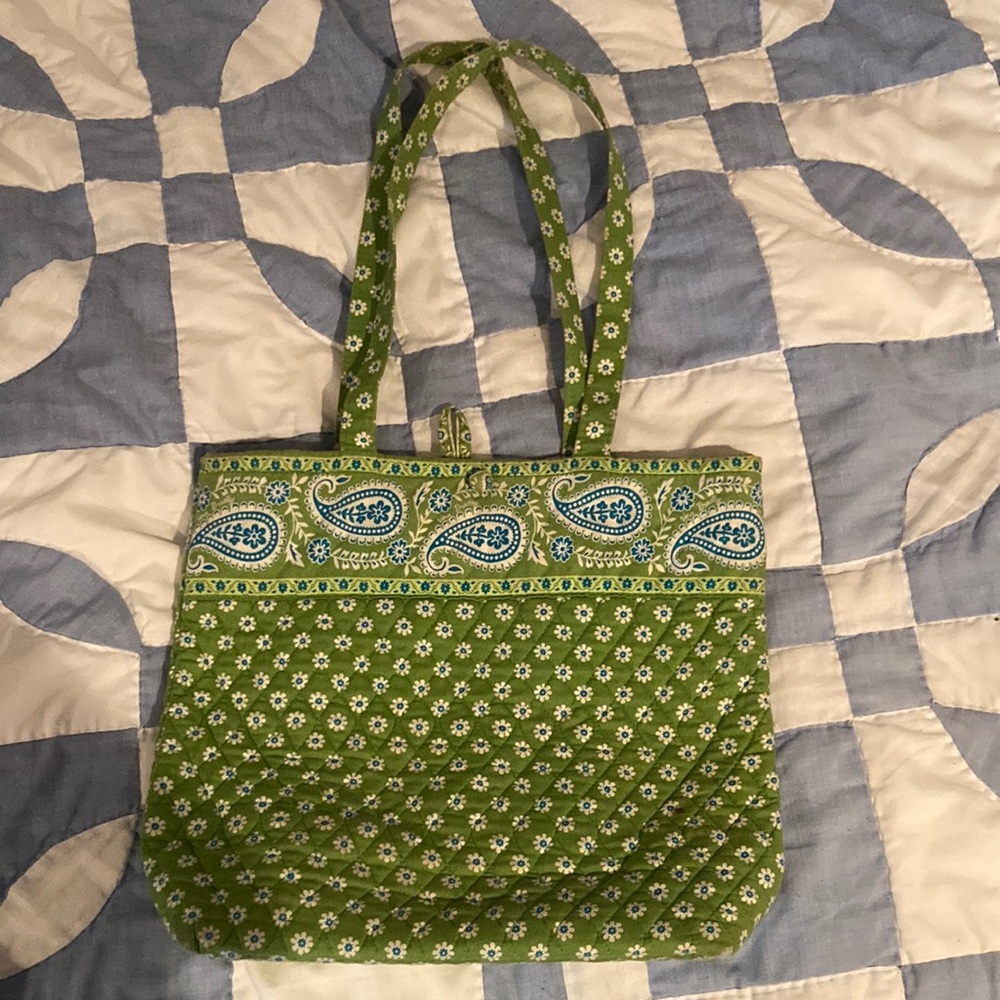 Vera Bradley Green Floral Paisley Tote